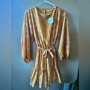 NWT Mustard Yellow Flying Tomato Boho Dress